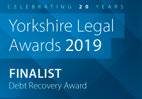 Finalist for The Yorkshire Legal Awards 2019 - Debt